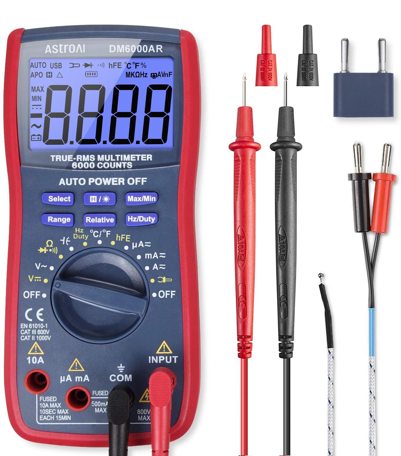 AstroAI Digital Multimeter and Analyzer TRMS 6000 Counts Volt Meter Ohmmeter Au