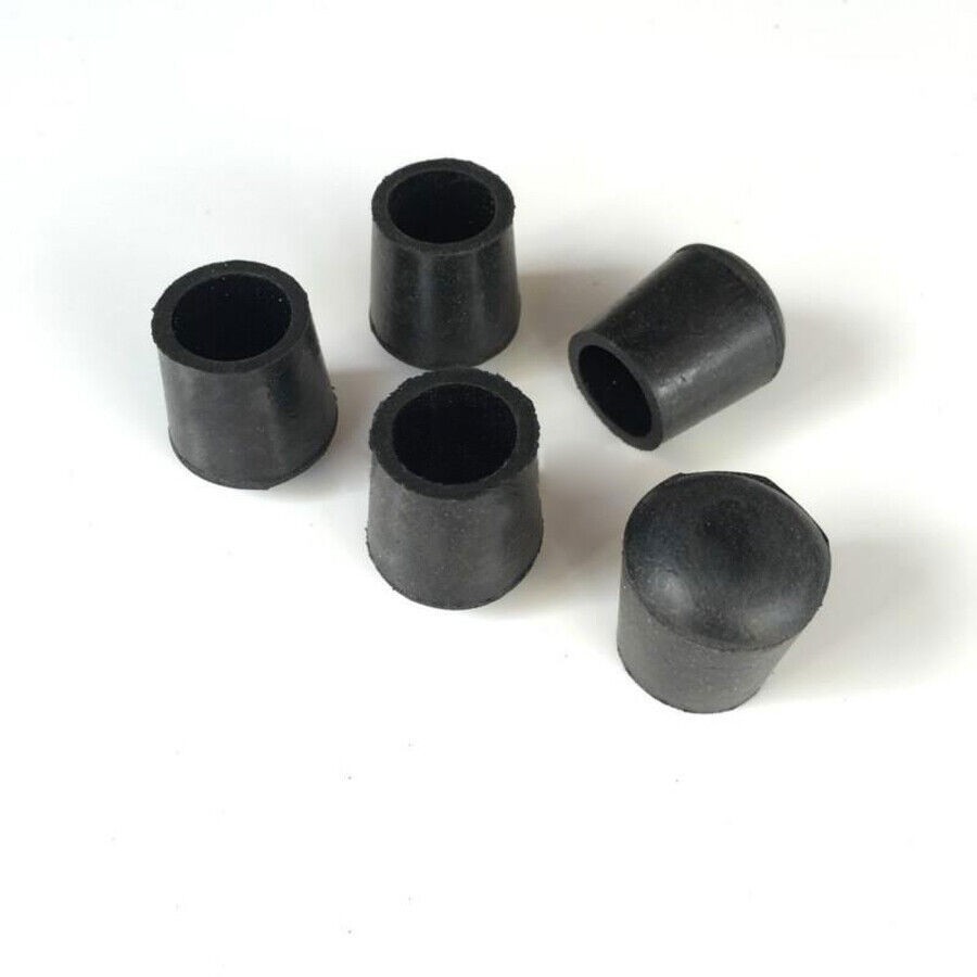 Rubber Chair Leg Caps for 10-45mm Pipes, Black – Non-Slip & Protection