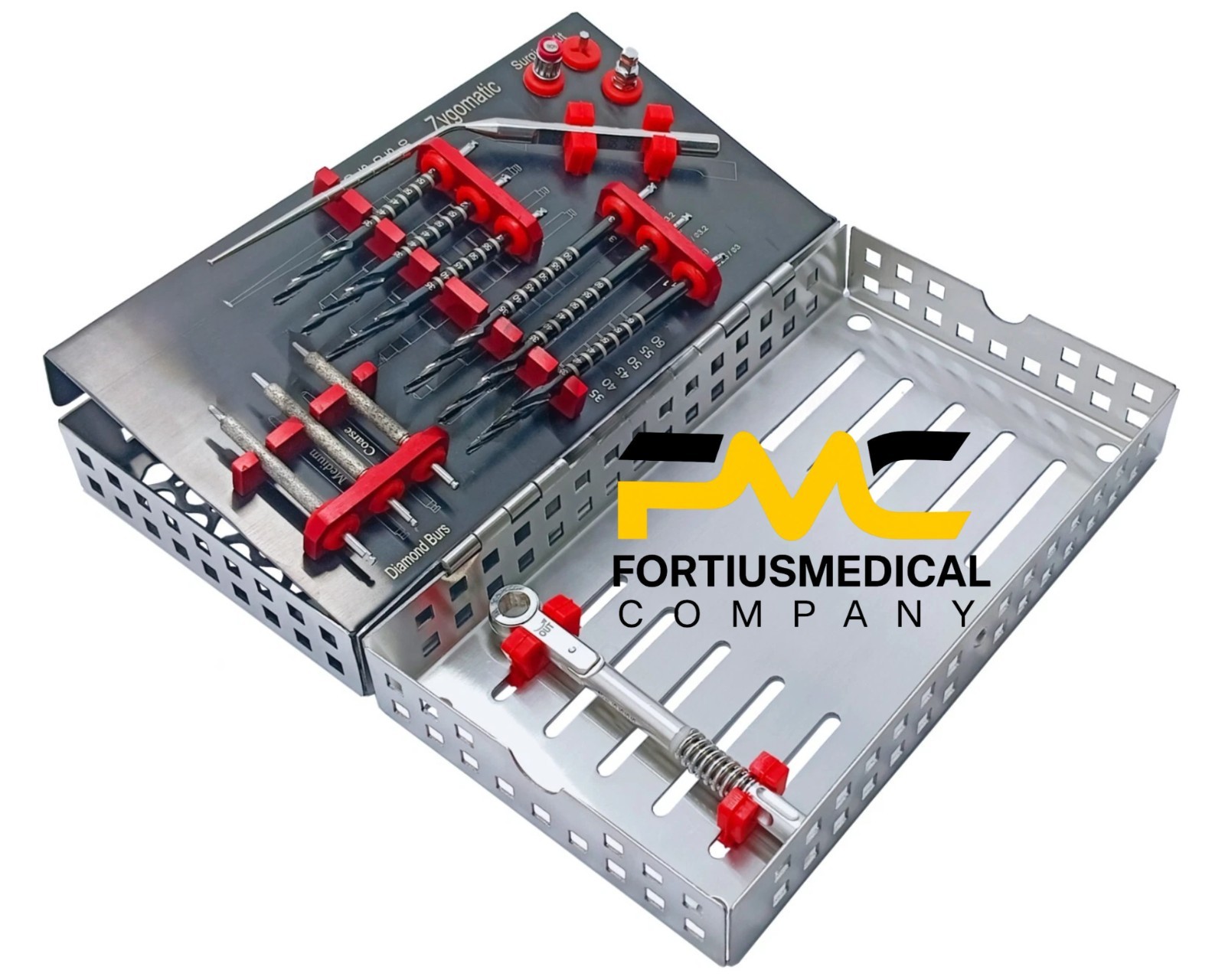 Zygoma 14Pcs Zygomatic Dental Implant Kit Titanium Coated Surgical Drill Set