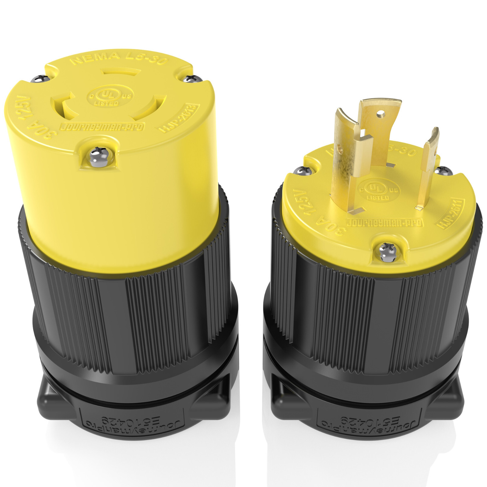 NEMA L5-30 Male Plug & Female Receptacle 30A 125V L5-30P L5-30C Pair Cord Set
