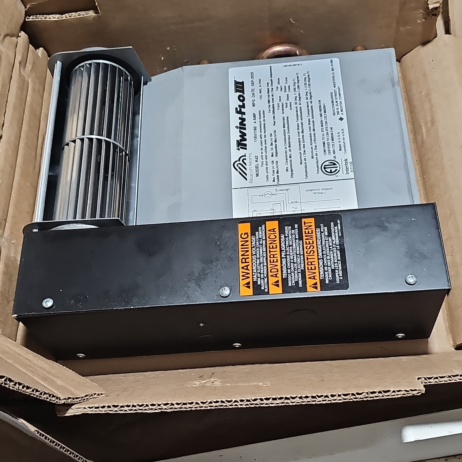 Beacon Morris Twin-Flo III Kickspace Unit Heater K42 115V Forced Air Gray/Black