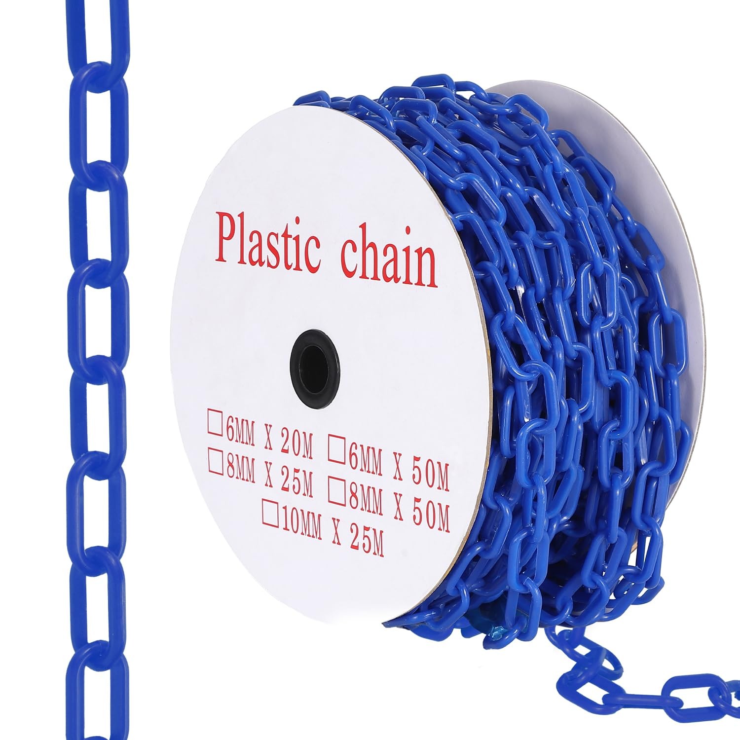 240FT Plastic Safety Chain 1.5in Links 6mm Thick included 50 Hooks Crowd Control