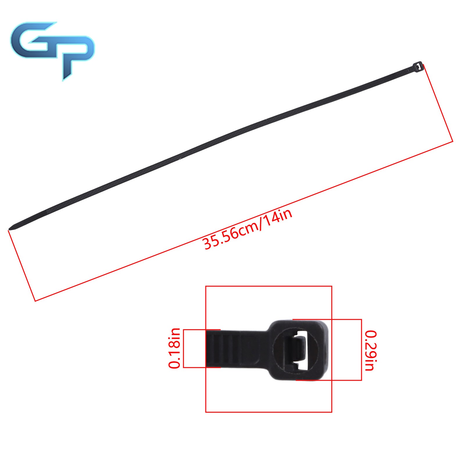 1200pcs Zip Ties 14″ Heavy Duty 50lb Tensile Strength Self-Locking Nylon 0.18in