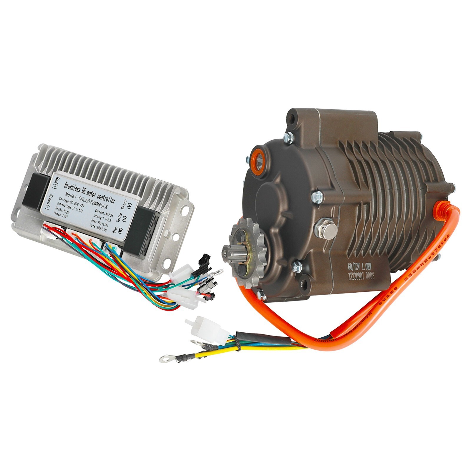 72V 1000W Brushless Motor Grip Full Kit Battery Wire for 2 Wheeler Bicycle Razor