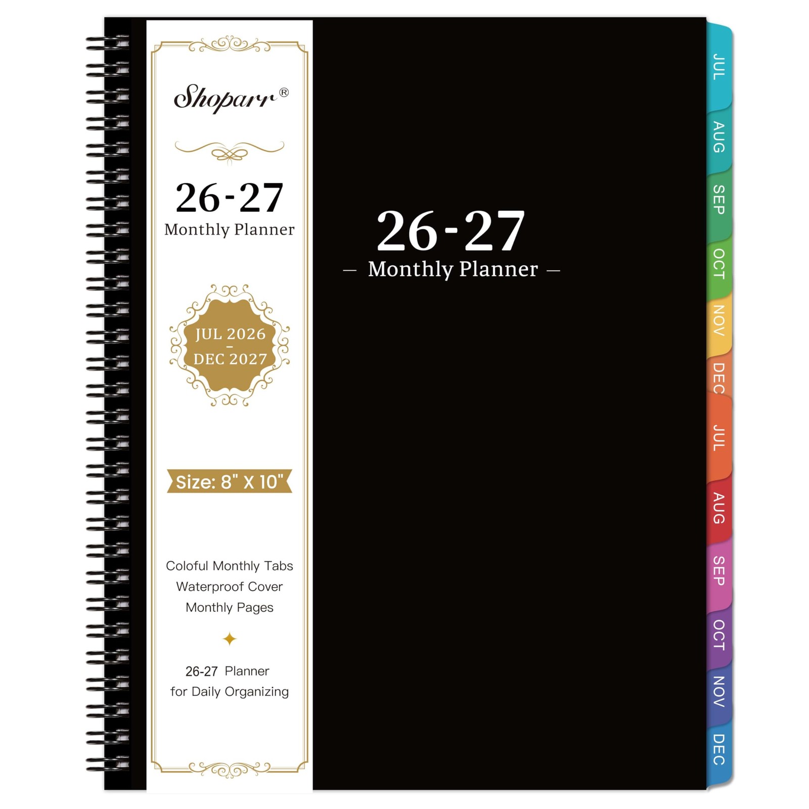 2026-2027 Monthly Planner – Academic Planner/Calendar 8 x 10 inches, Black