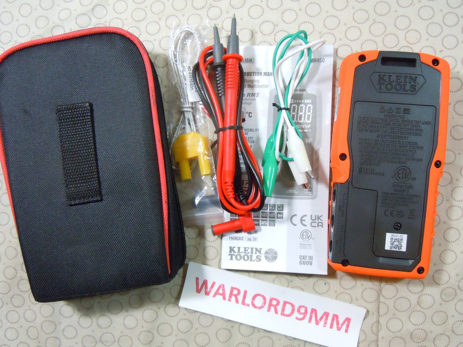 KLEIN TOOLS MM450 TRMS MULTIMETER WITH ACCESSORIES + KLEIN CASE – 0208304.