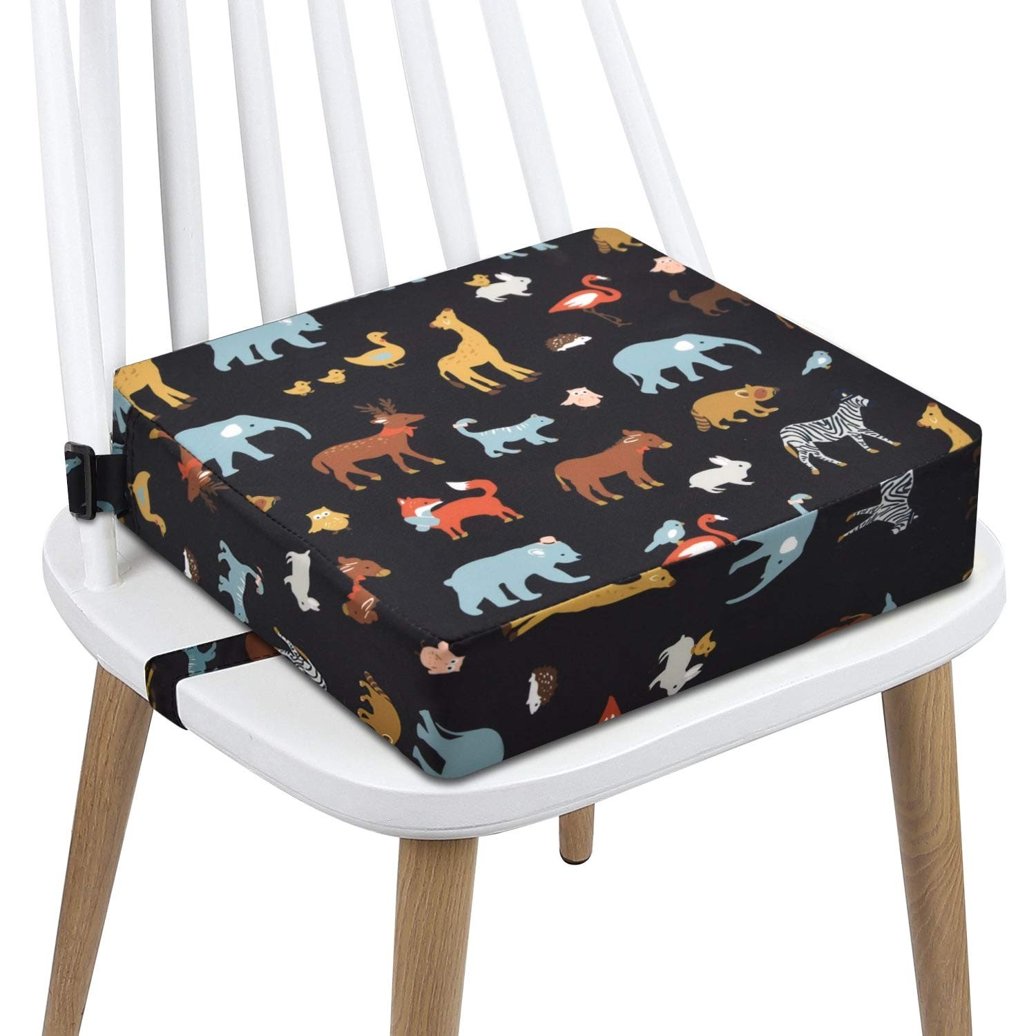 Toddler Booster Seat Dining, Washable Canvas, 2 Straps Safety Buckle