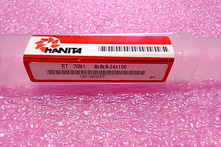 HANITA Ball End Mill, 8.00mm, Carbide 2-Flute 8x8x8-24×100 70N108003RT