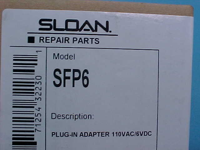 lot of 5 SLOAN PLUG IN ADAPTERS 110VAC/6VDC SFP6 0362006 SI