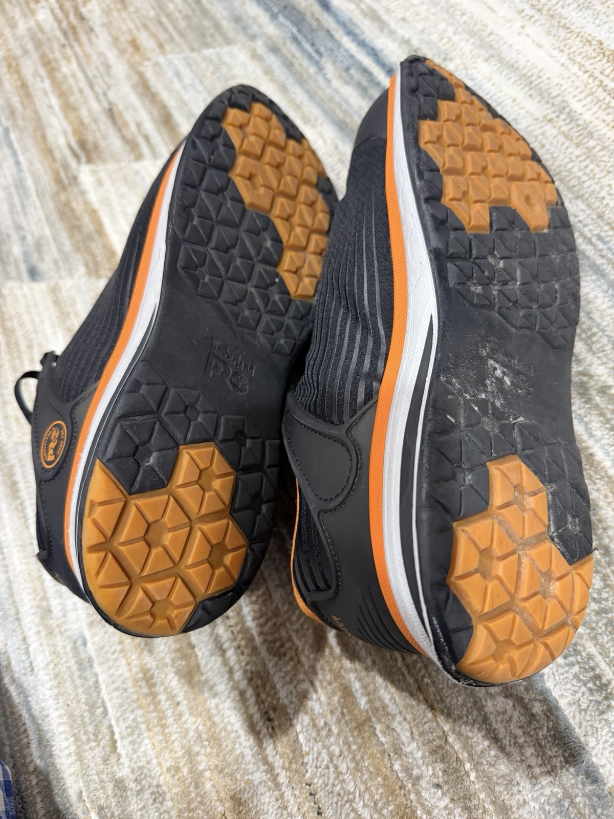Timberland PRO Anti-Fatigue Technology Work Shoes Black/Orange Lace-Up Low Top