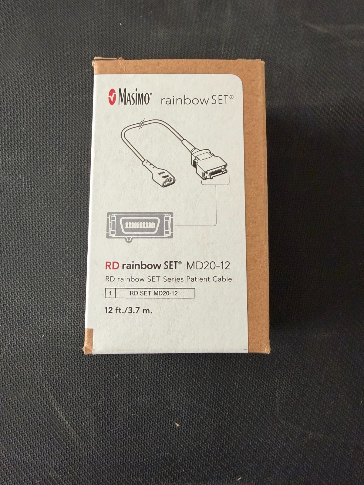 MASIMO RAINBOW SET MD20-12 PATIENT CABLE REF 4073 12ft./3.7m NEW WITH BOX