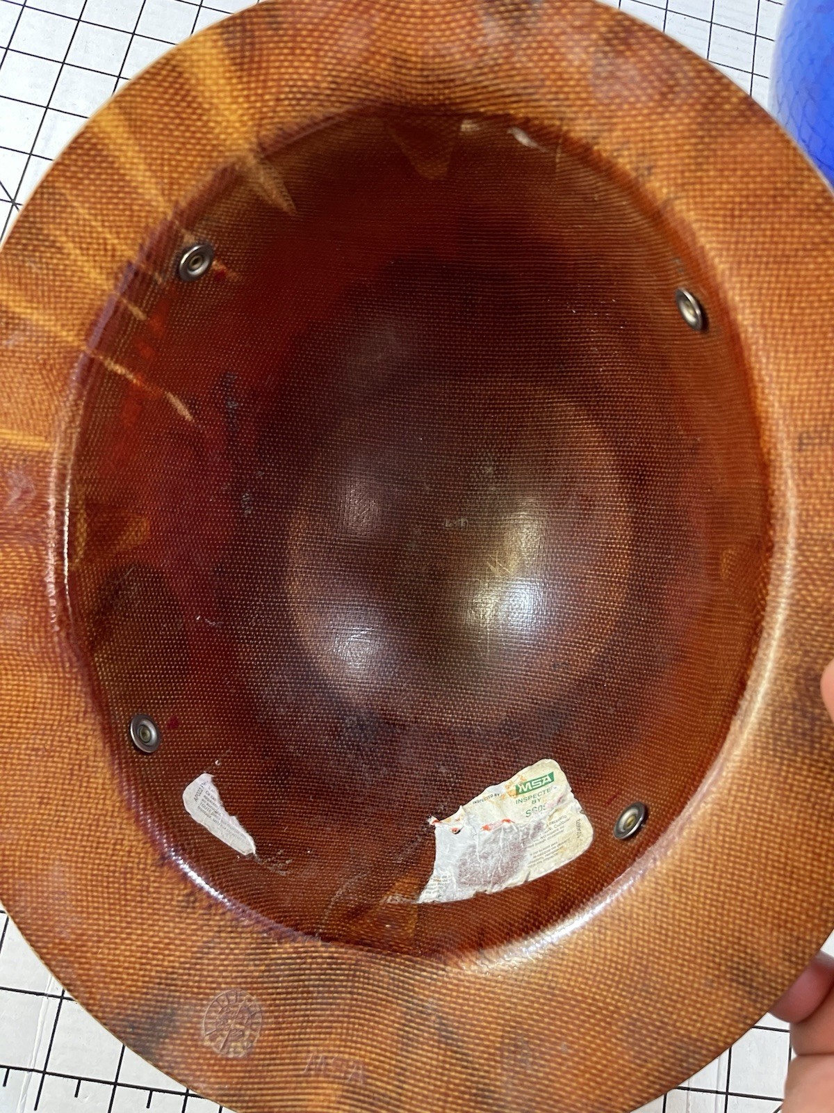 Vintage MSA Skullgard Hard Hat Full Brim Phenolic Resin Fiberglass Safety Helmet