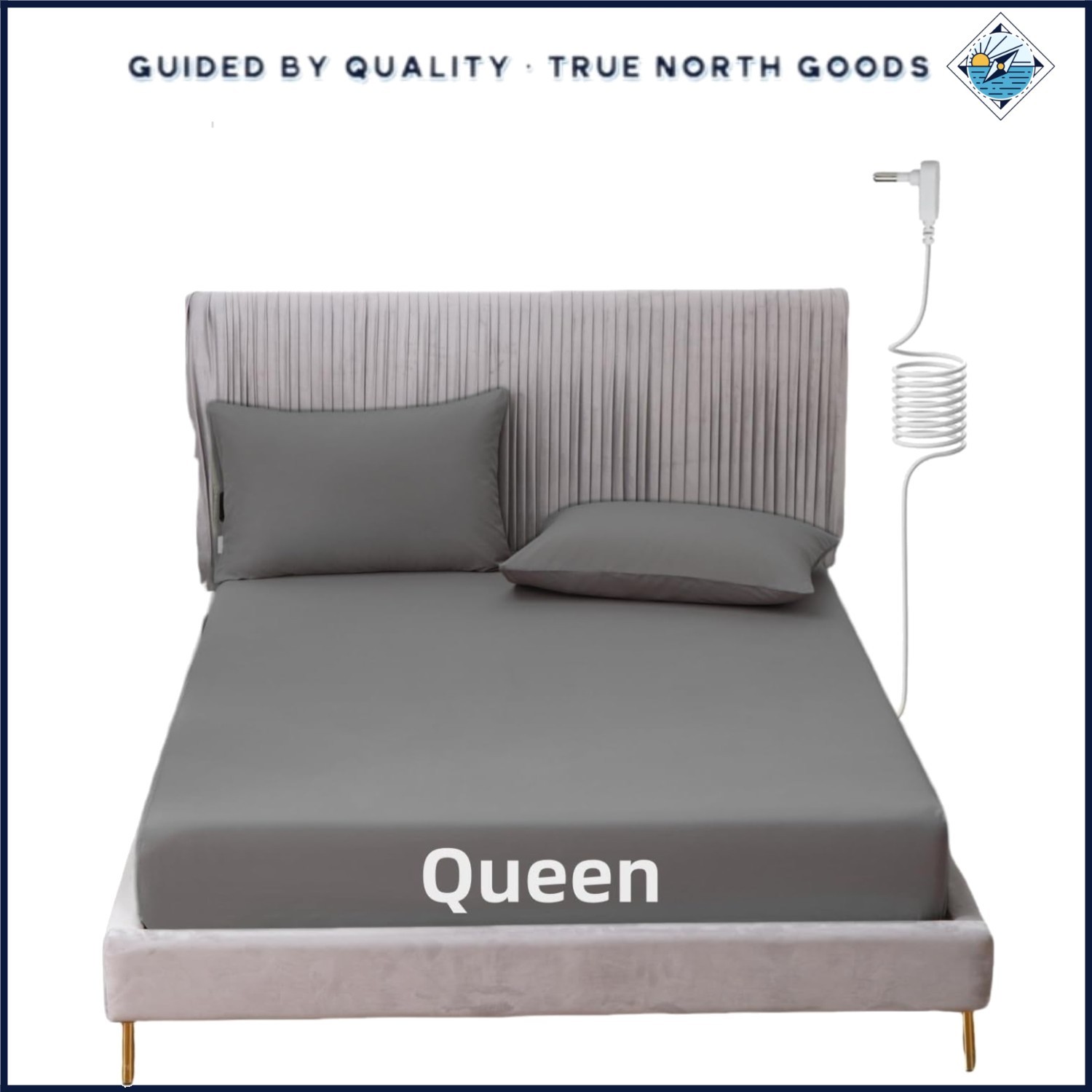 Machine Washable Grounding Sheets for Health & Wellness – Queen Size Gray