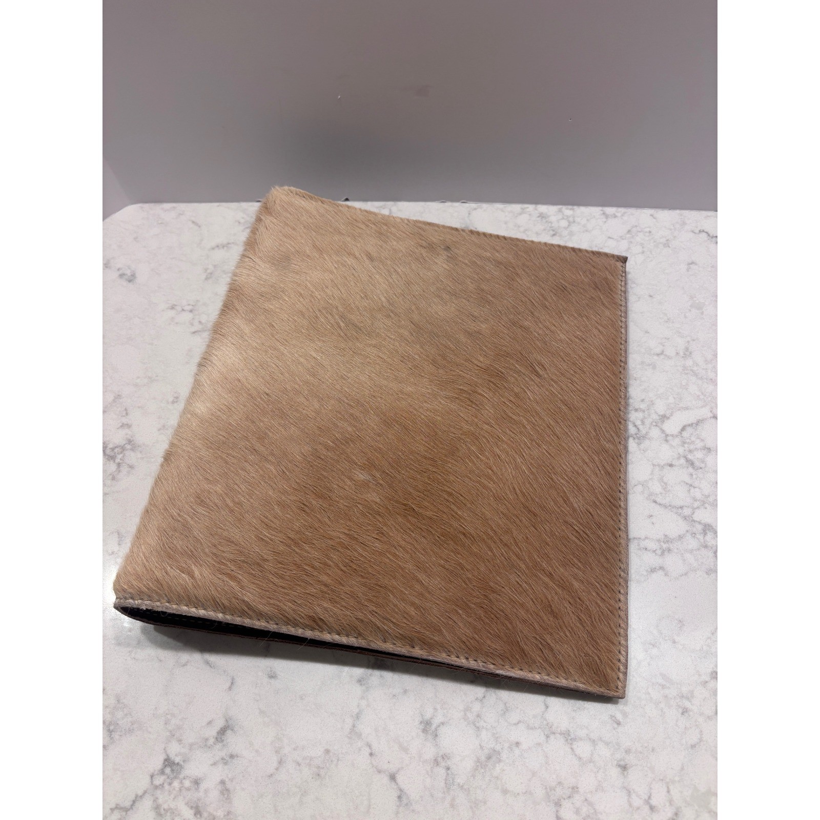 Genuine Cowhide Leather 3 Ring Binder Cover Tan Western Handmade Photo Album