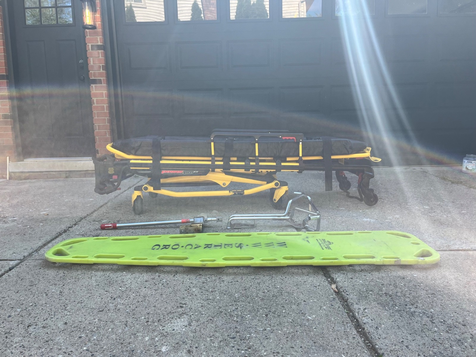 Styker PowerPro XT 6500 Stretcher, Mounting Hardware and Iron Duck Backboard