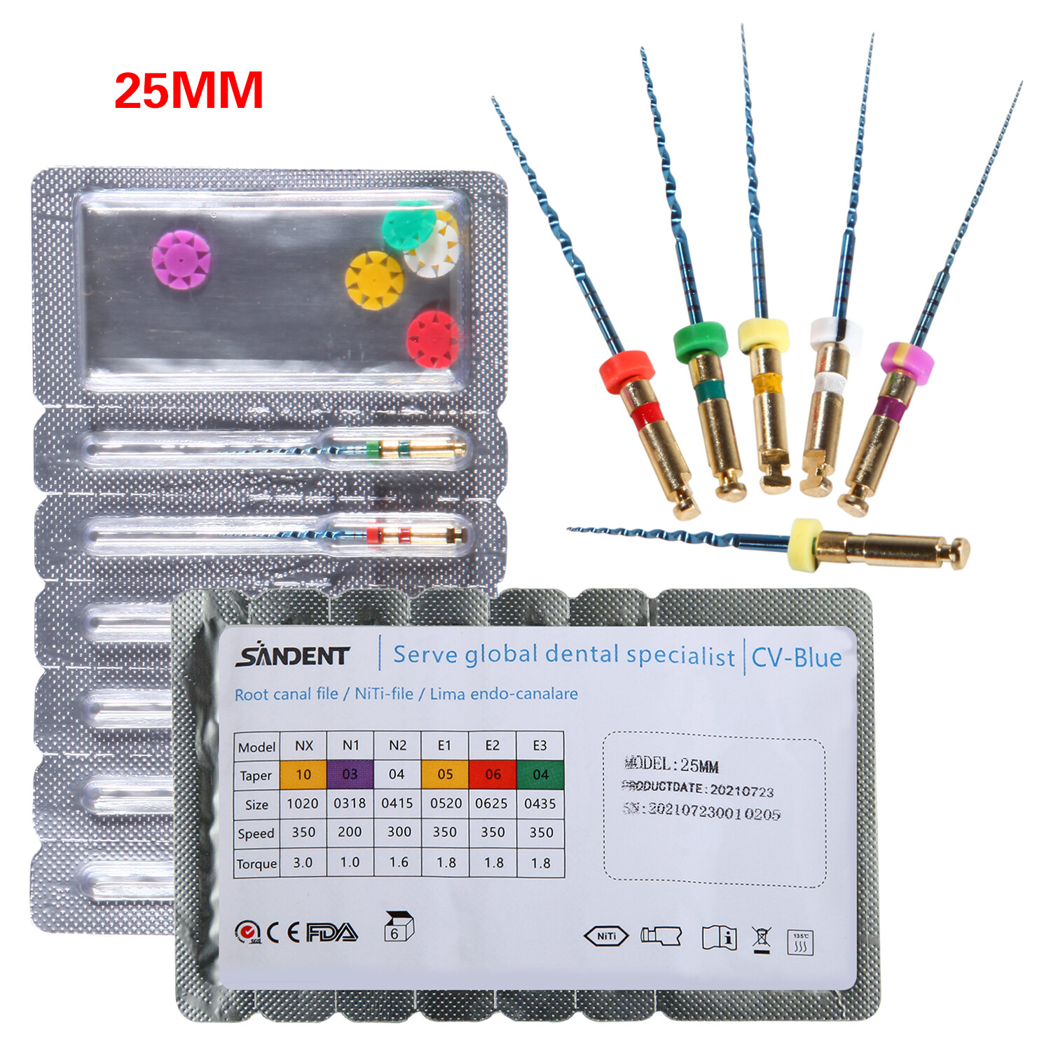 6/pack Dental Endo Endodontic Engine Root Canal NiTi Rotary Files 21/25/31MM ns