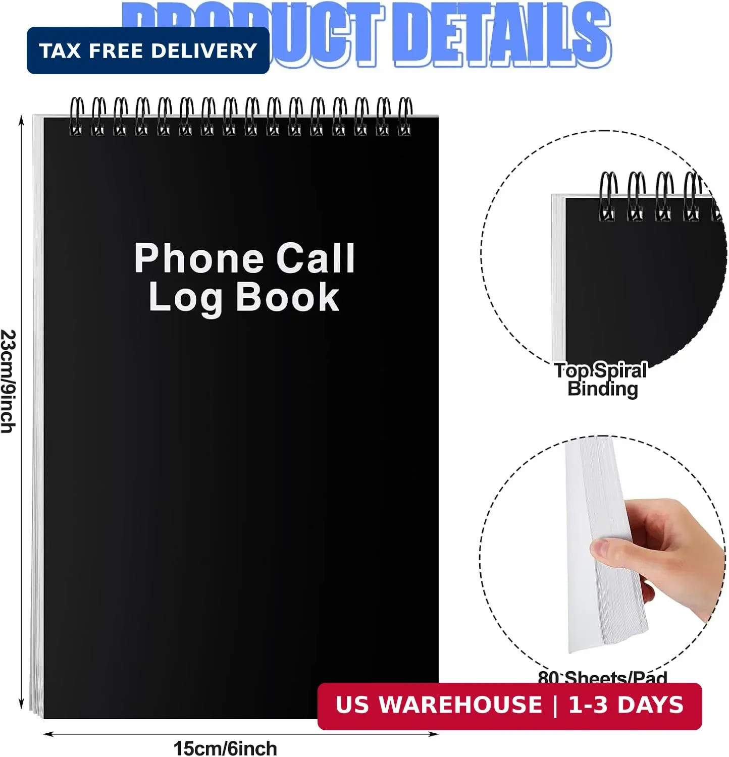 Faccito 1 Pcs Call Log Notepad for Work Phone Log Book for Office with Notes Pho