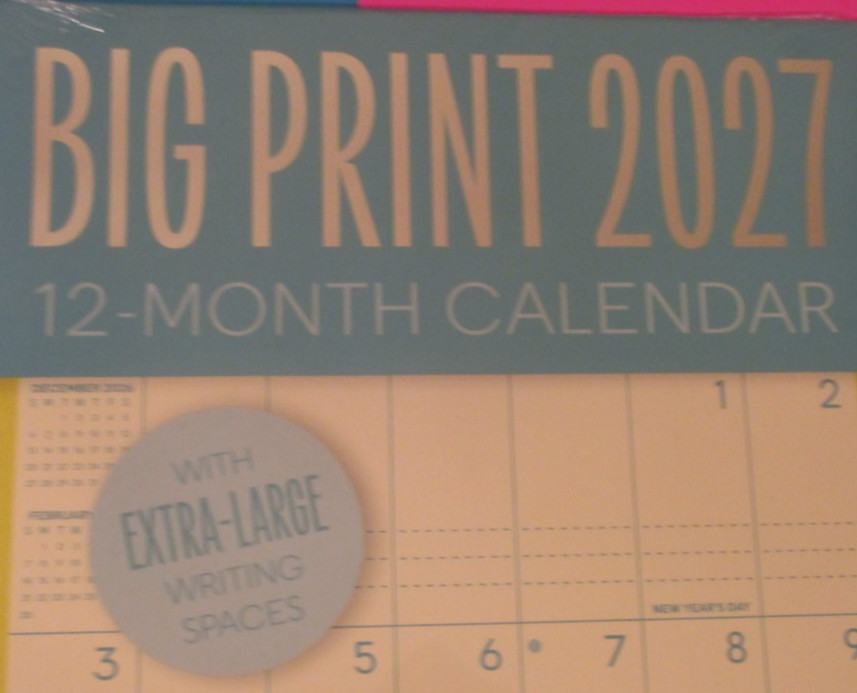 2027 LARGE BIG PRINT WALL MONTHLY CALENDAR OFFICE – XL ROOM To WRITE 12X24 BLUE