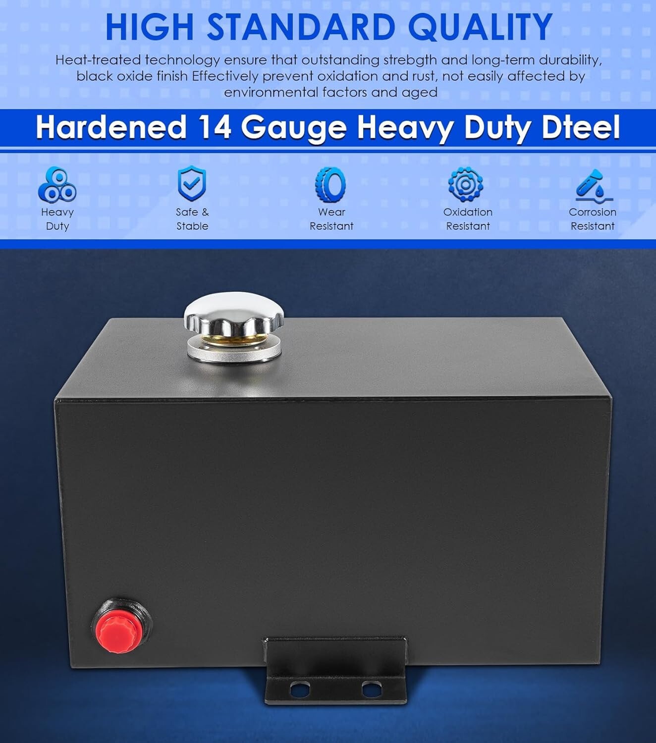 5 Gallon Hydraulic Fluid Reservoir Tank, Inlet 1-1/2″ & Outlet 3/4″ FNPT Port
