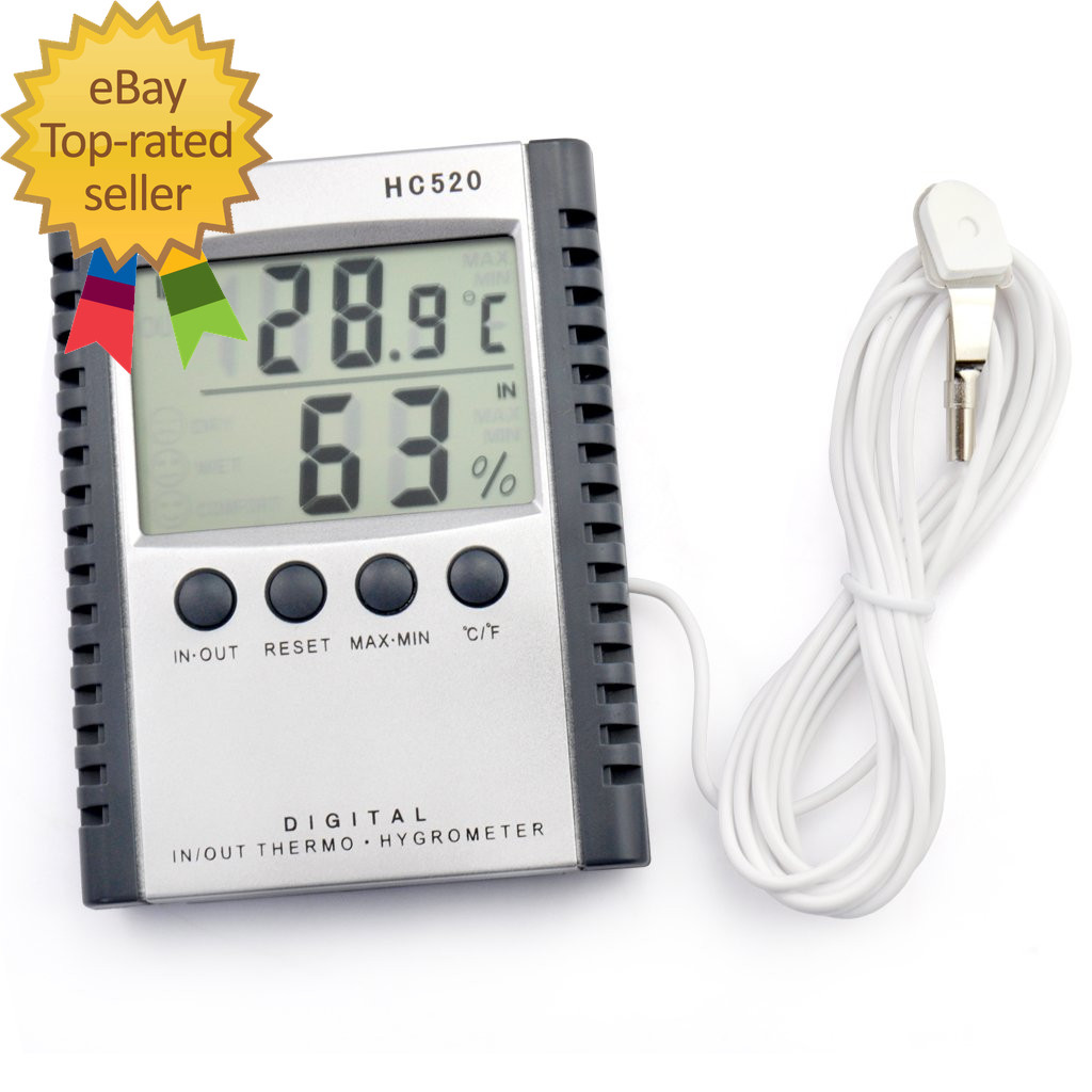 Digital Indoor Outdoor In/Out Wall Mount Monitor Sensor LCD Temperature