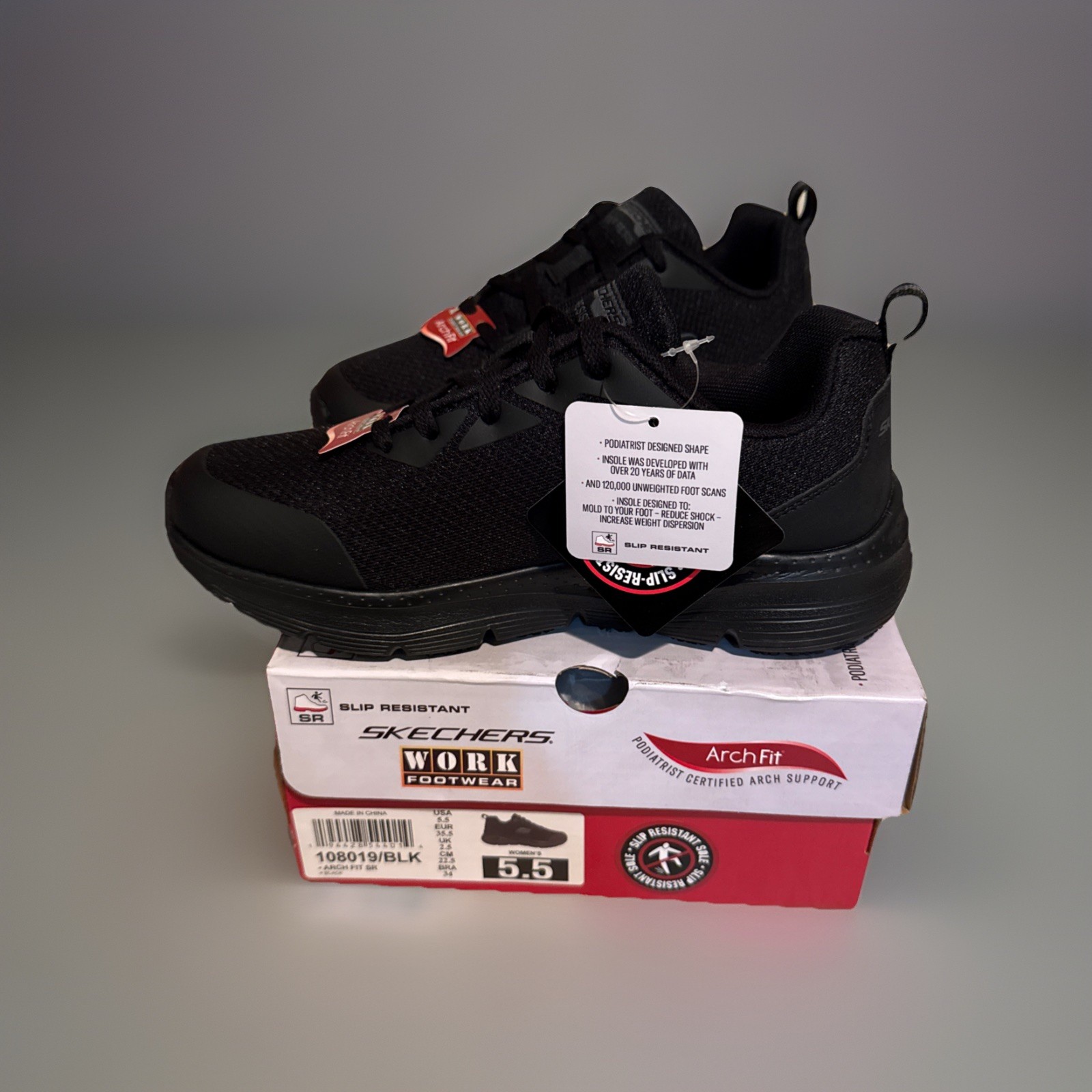 Skechers Women’s Size 5.5 Arch Fit Slip Resistant Work Shoes