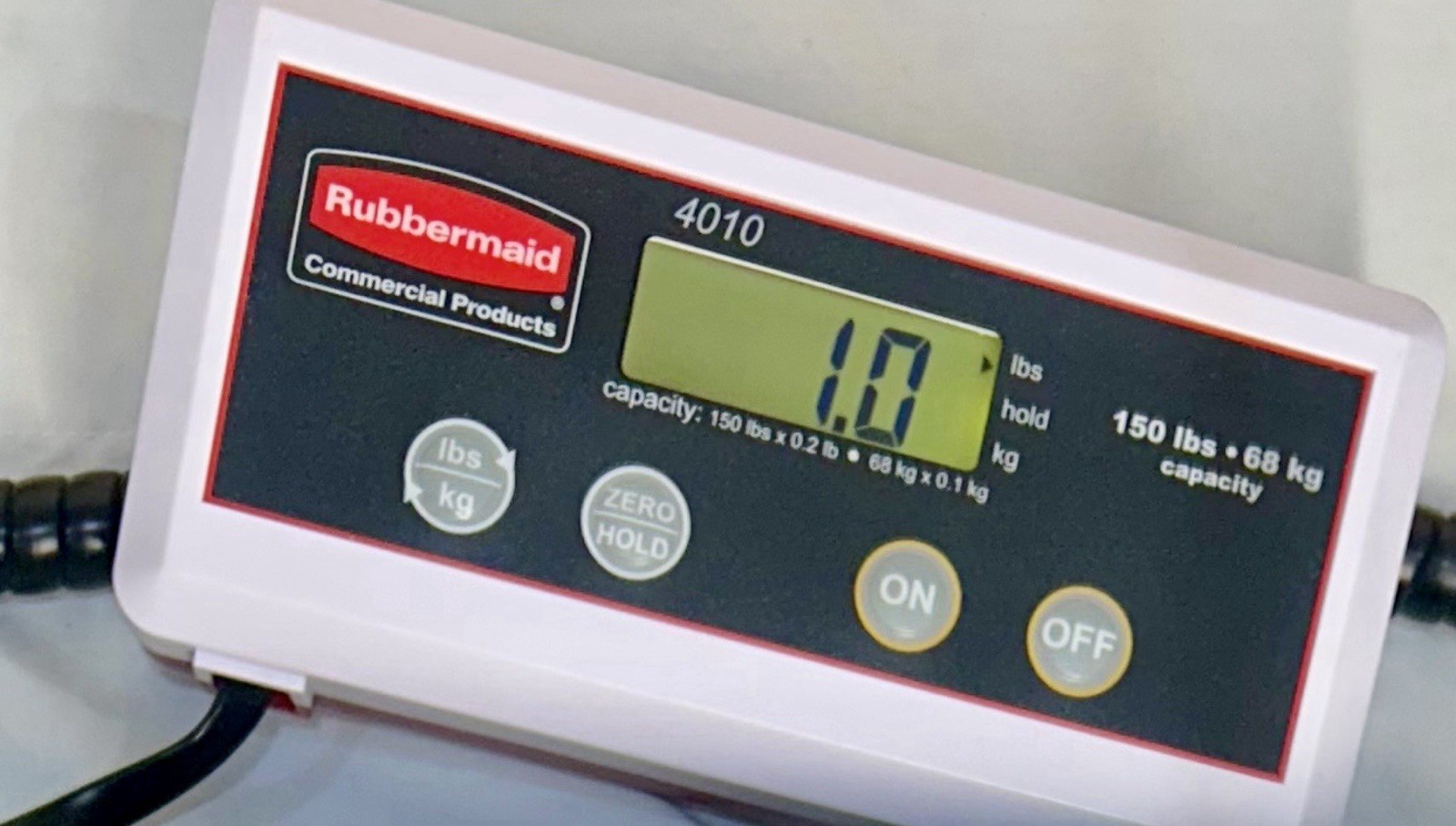 Rubbermaid Commercial Products 4010-88 Scale 150 lb Detachable Display AC