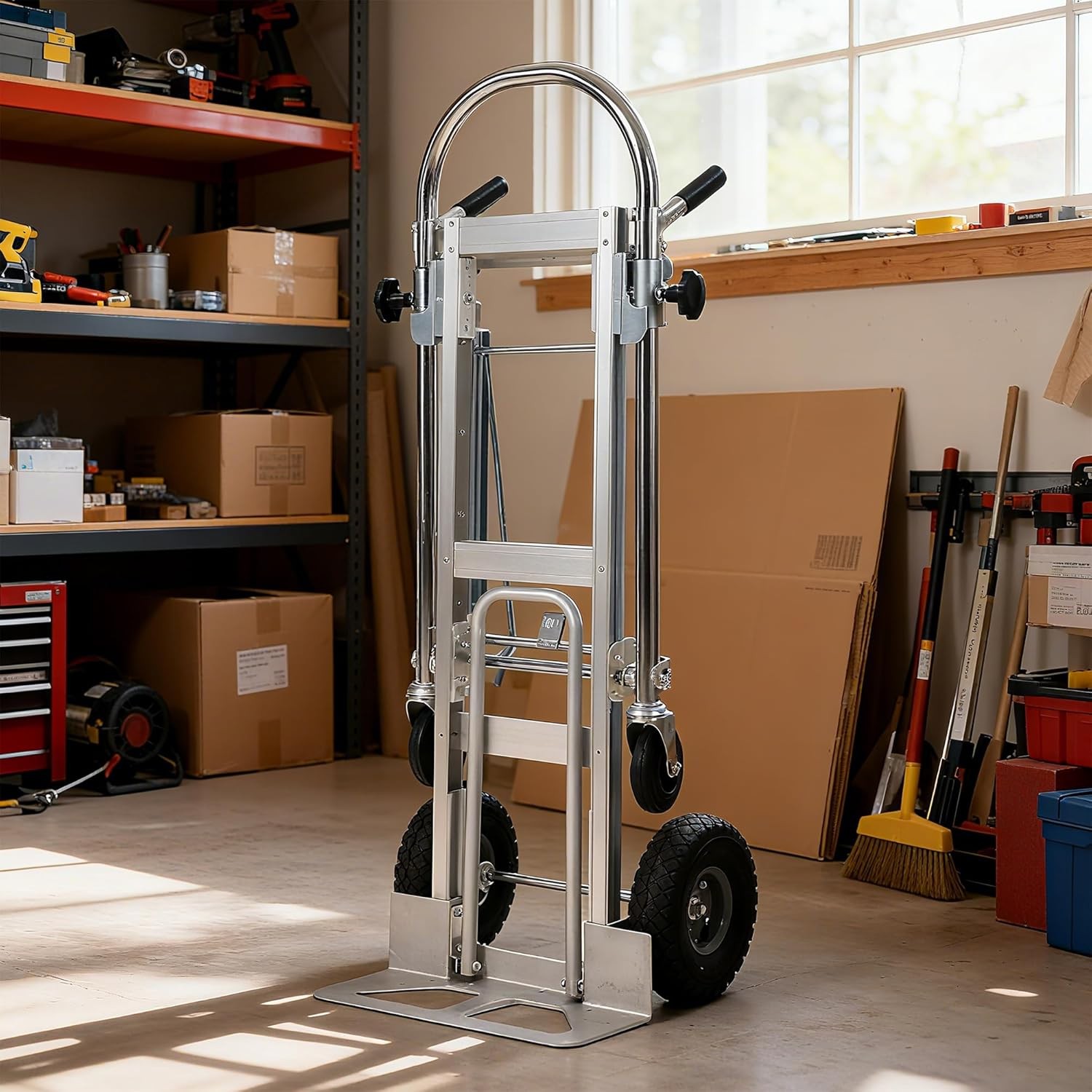 Aluminum Folding Hand Truck 550 LBS Capacity Convertible Hand Truck Dolly Cart