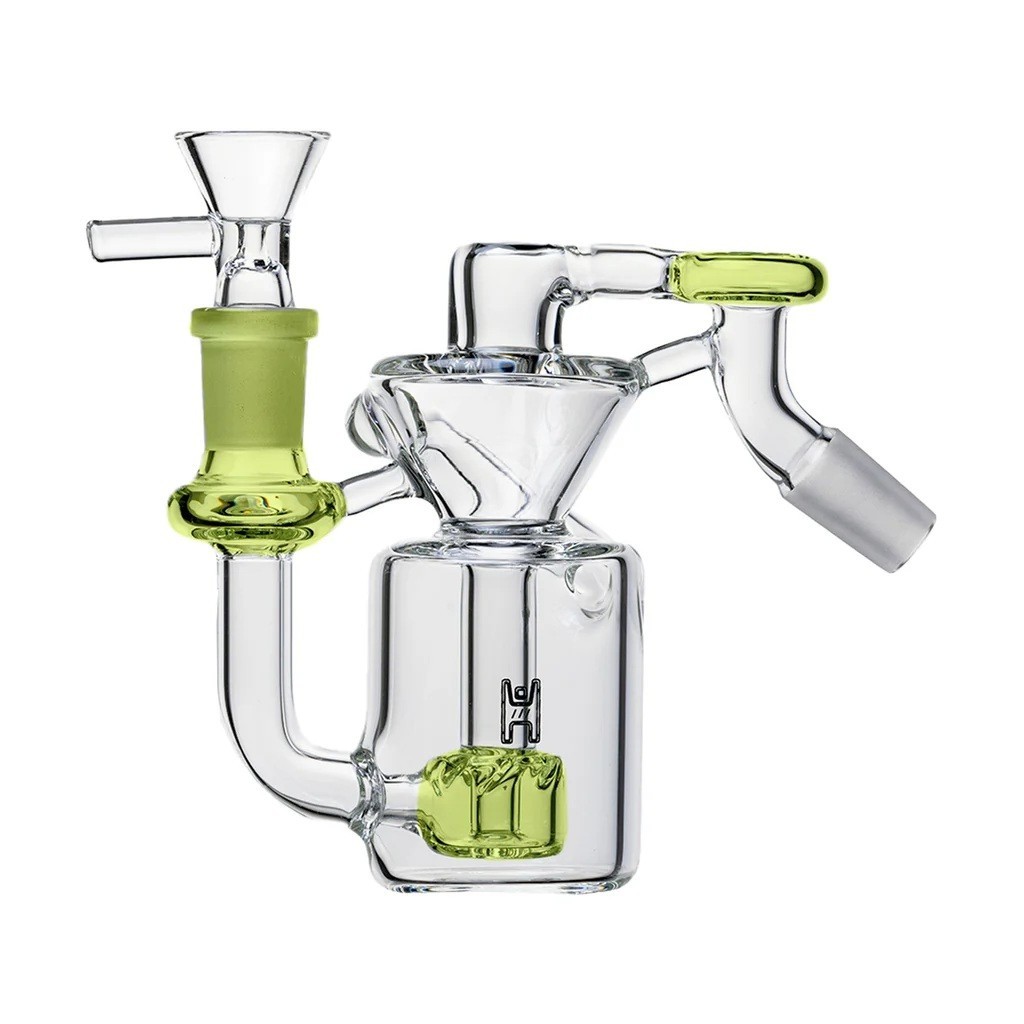 45° Recycler Glass Ash Catcher 14mm Hookah Bong Bubbler Water Pipe Bowl M