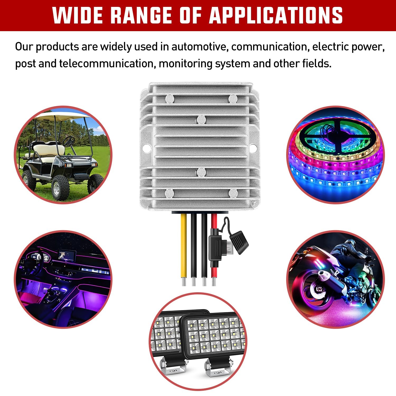48V 36V To 12V Voltage Converter 360W 30A Regulator Step Down To 12VDC Waterproo