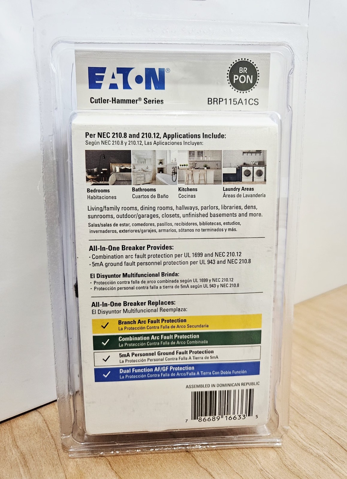 Eaton BRP115A1CS Type BR Plug-On Neutral All-In-One 15A 1-Pole 120V