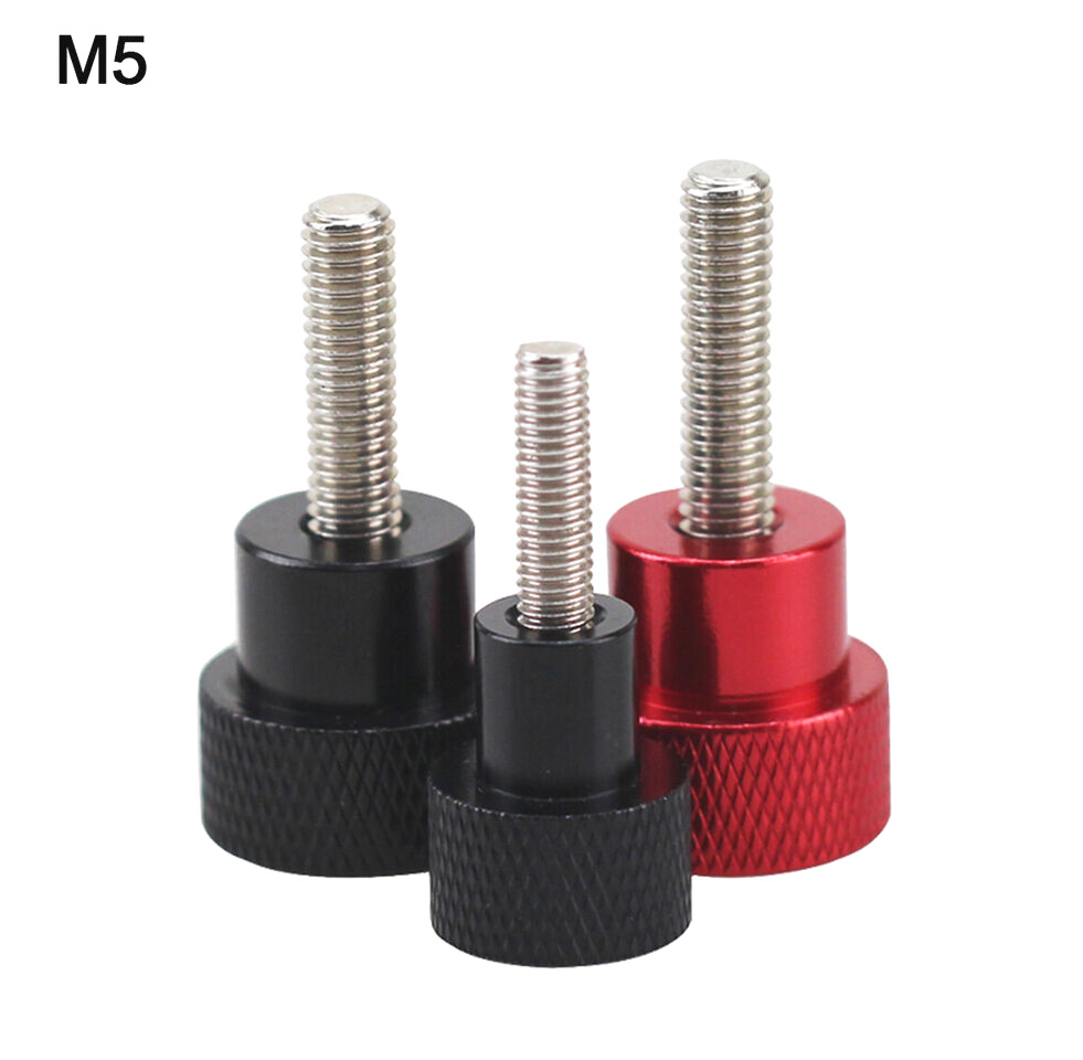 M5 Aluminium Handle+Stainless Rod High Knurled Thumb Screw Hand Grip Knob Screws