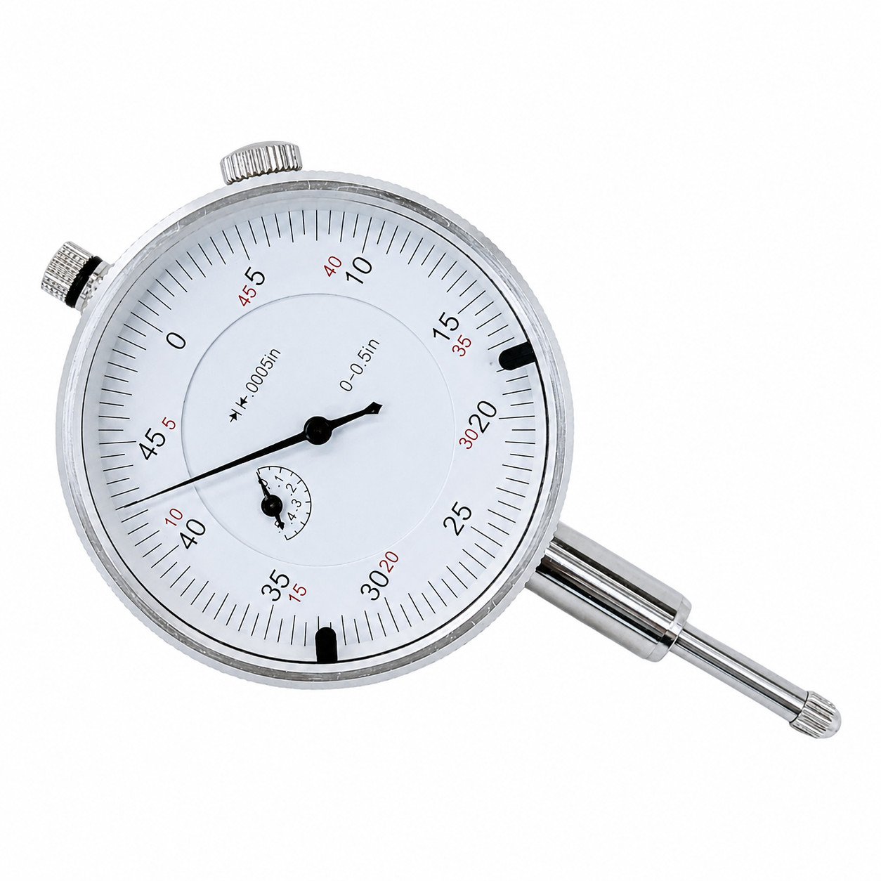 High Precision 0.5″/.0005″ Dial Indicator Lug Back Graduation, Changeable Stem