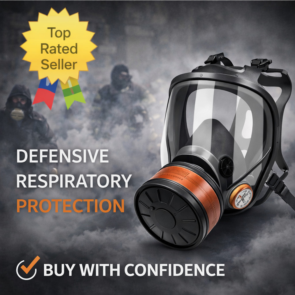 Full Face Gas Mask Respirator – Tear Gas Protection – Veteran Owned Seller Masks