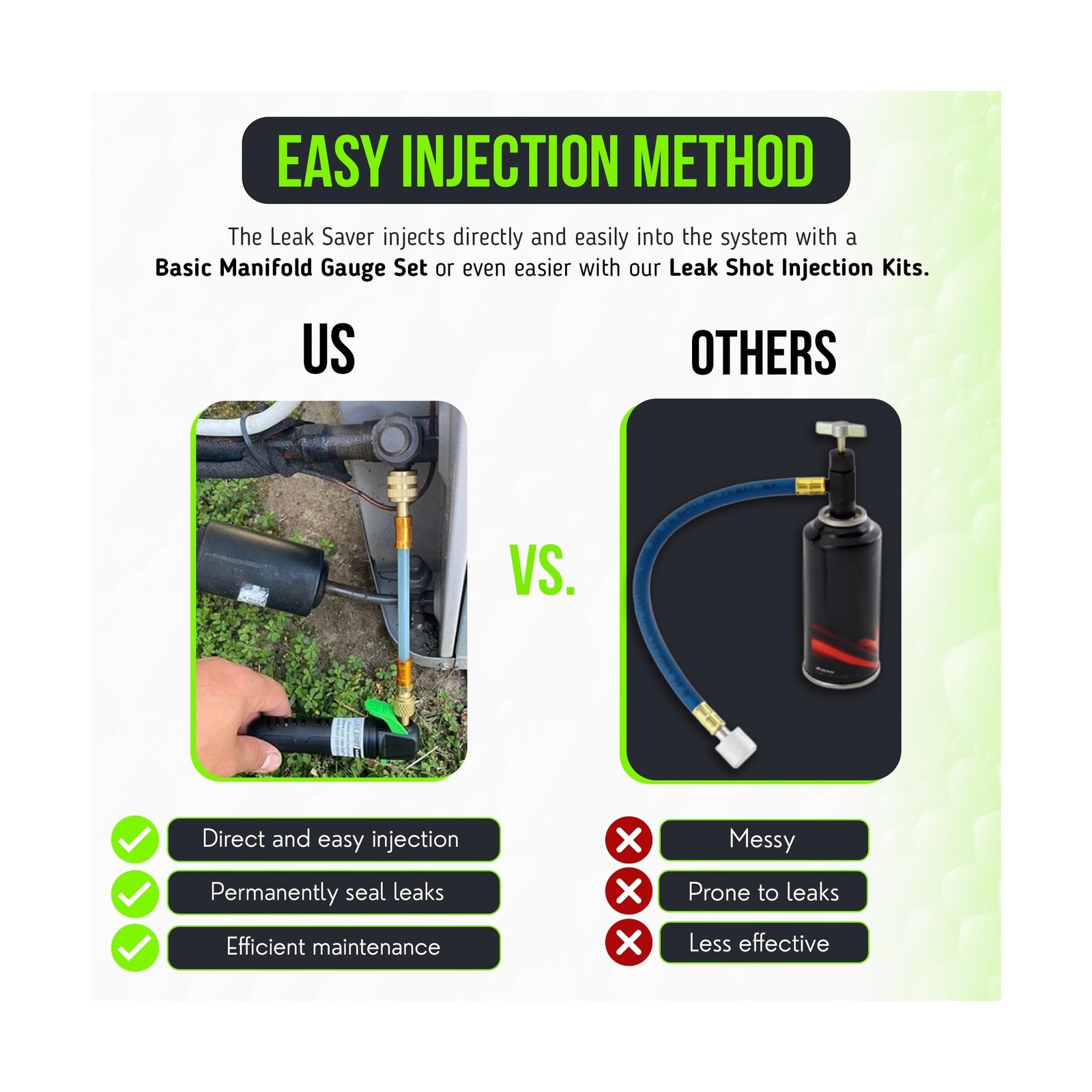 Leak Saver Direct Inject AC Leak Sealer | AC Stop Leak for Most HVA… Fast Ship