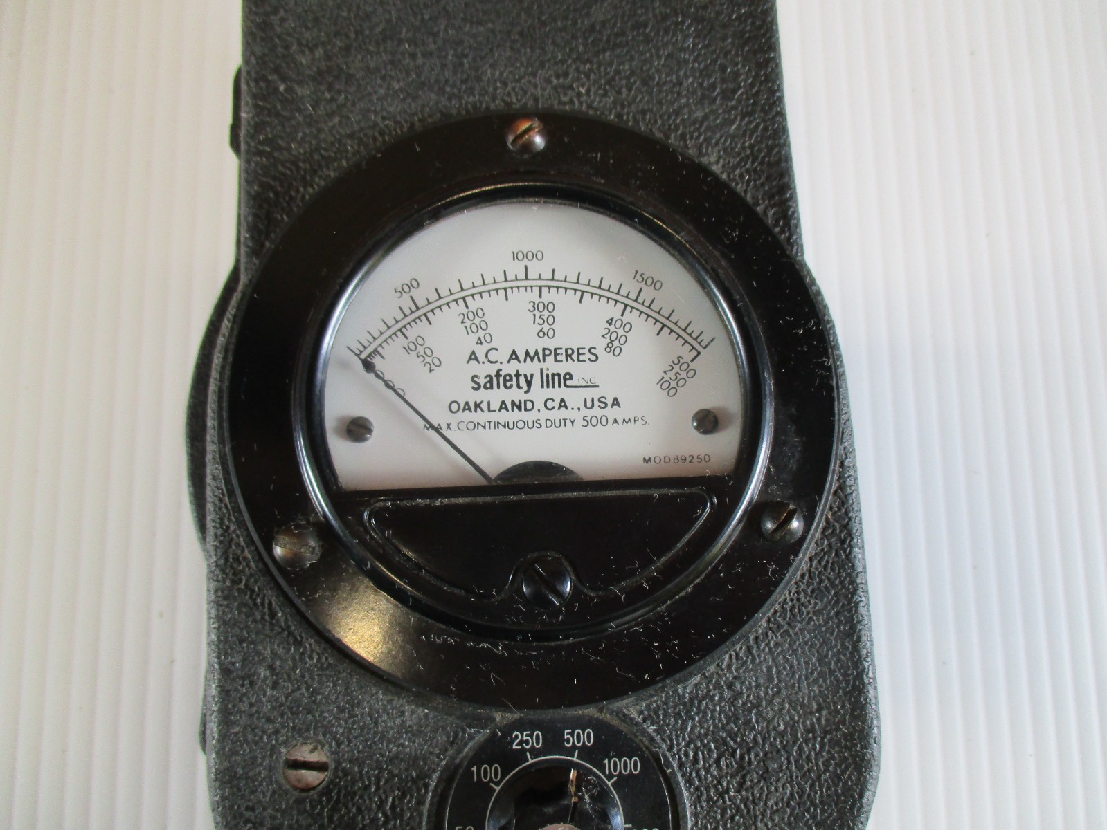 Vintage Safety Line AC Amperes Clamp Meter 500 Amp Testing Tool With Case