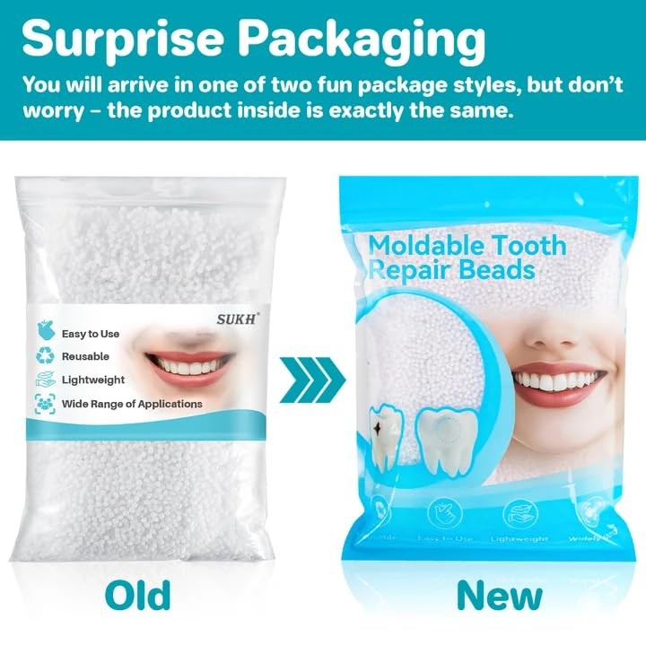 10.9Oz Moldable False Teeth Beads – Tooth Repair Kit,Repair Thermoplastic Beads,