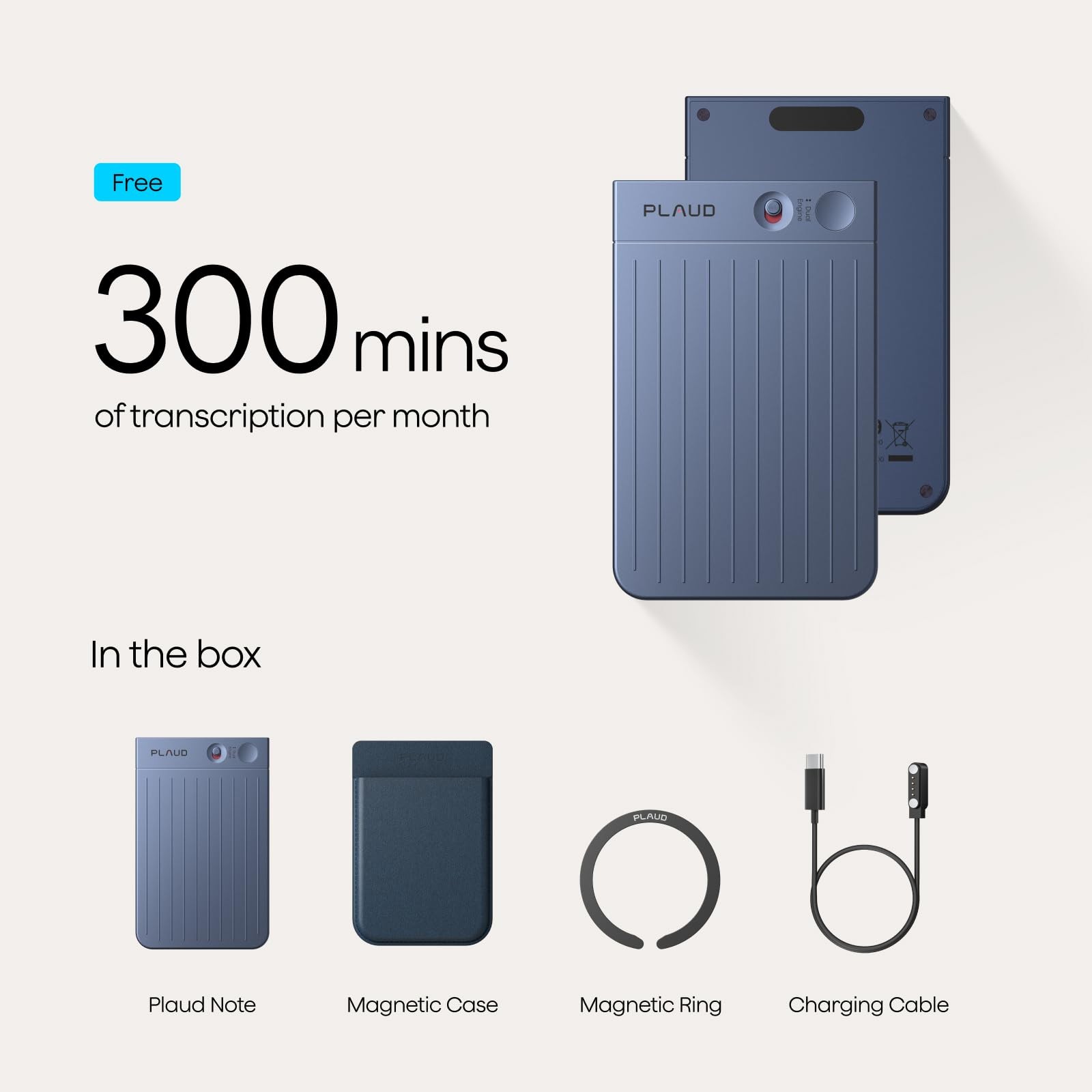 Note AI Voice Recorder, Note Taker w/Case, App Control, Transcribe & Summariz…