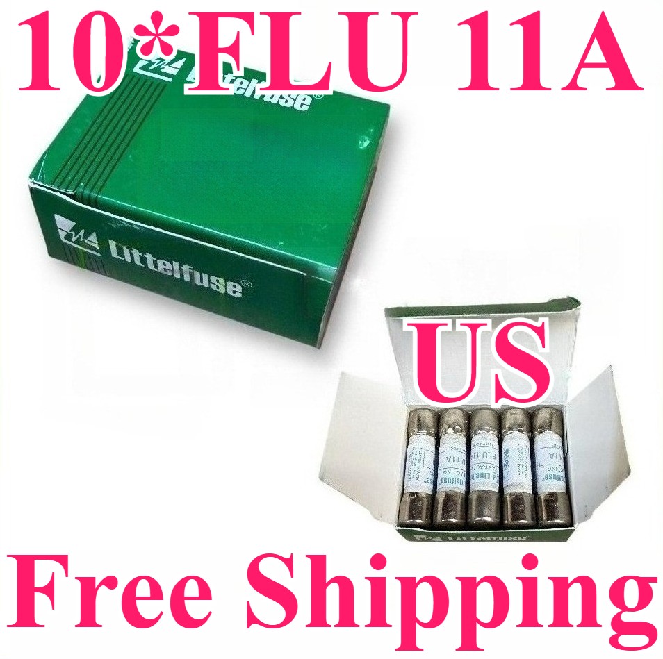 US 10PCS Littelfuse FLU 11A 1000V Fuse – 10×38mm Fast-Acting for Fluke Meters
