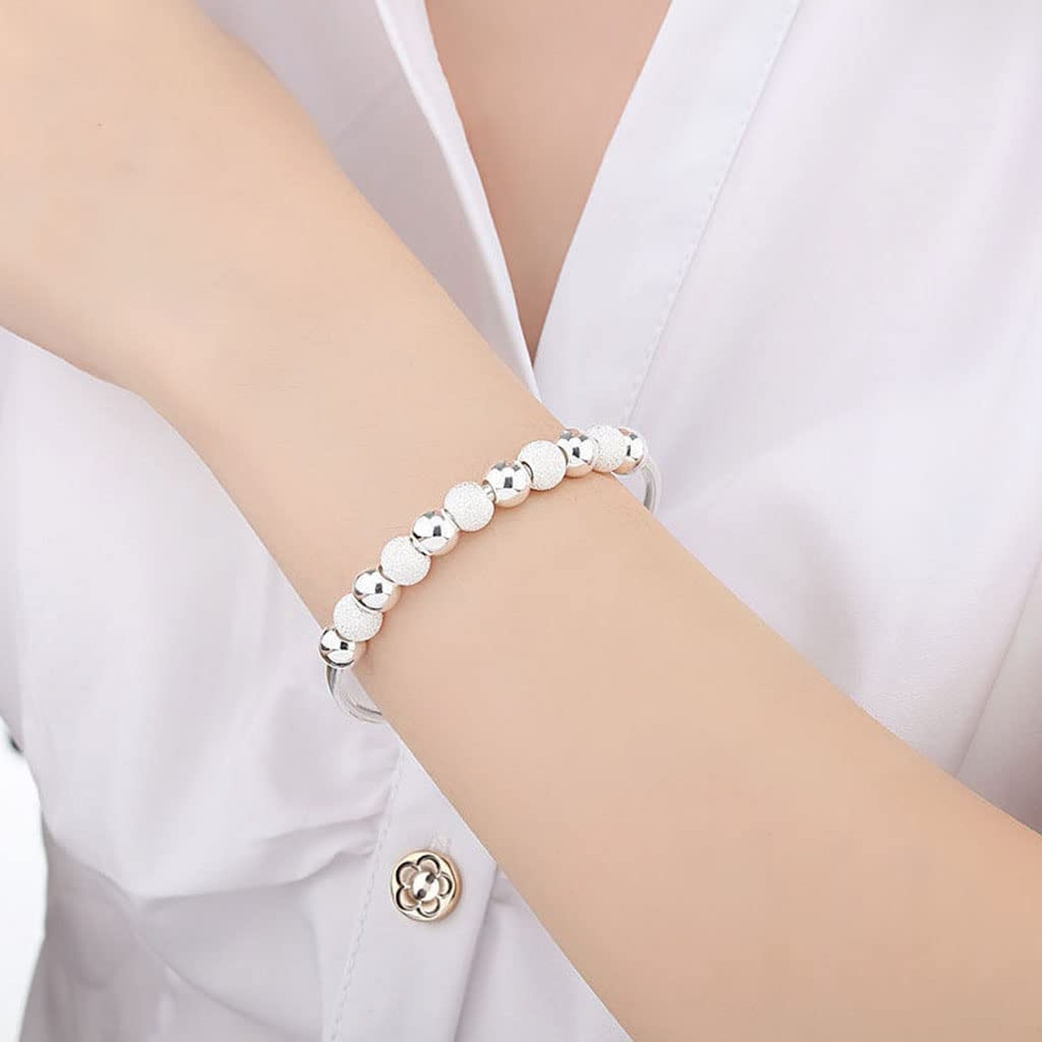 Sterling Silver Bangle Bracelets for Women, Handmade Bracelet for Women, Grea…