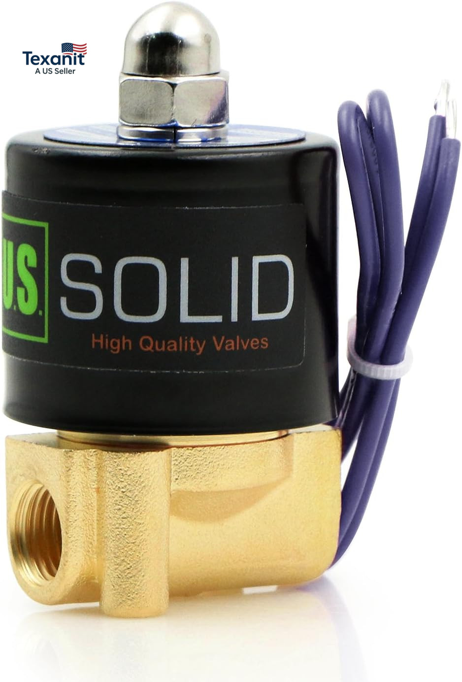 1/4″ Brass Electric Solenoid Valve – 12V DC, VITON Gasket, Direct Acting, Normal