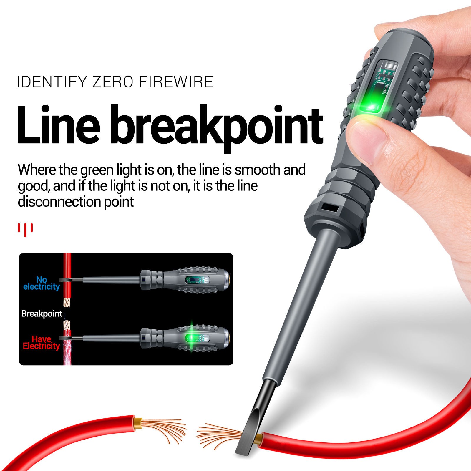 1PC Electrical Voltage Tester Pen Screwdriver AC Non-Contact Power Detector-