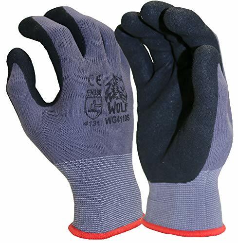 Wolf Work Gloves 13-gauge Ultra-Thin Nitrile Coated Palm Grip MultiPurpose 12Prs