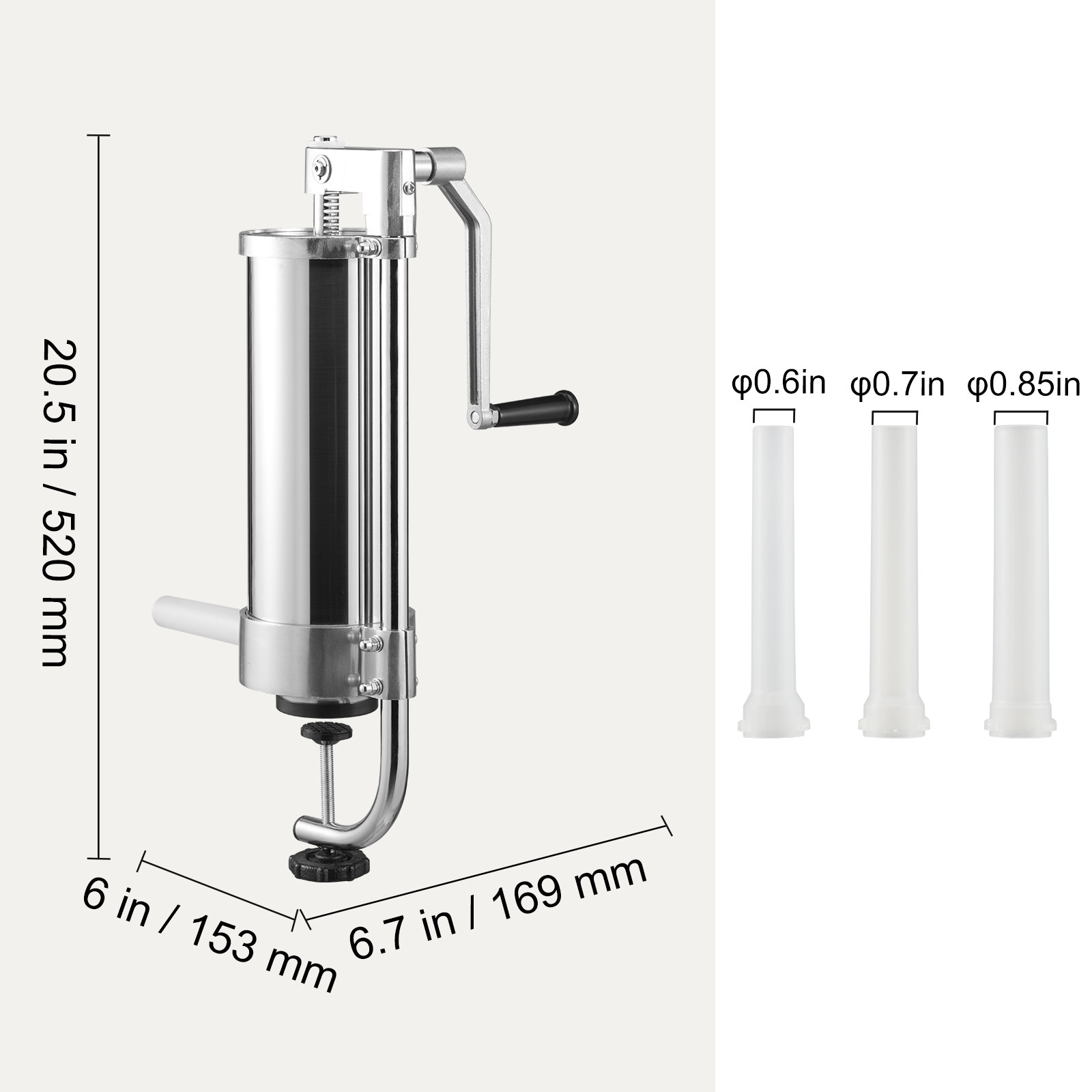 VEVOR Sausage Stuffer 5LBS/3L Capacity Homemade Sausage Maker Stainless Steel