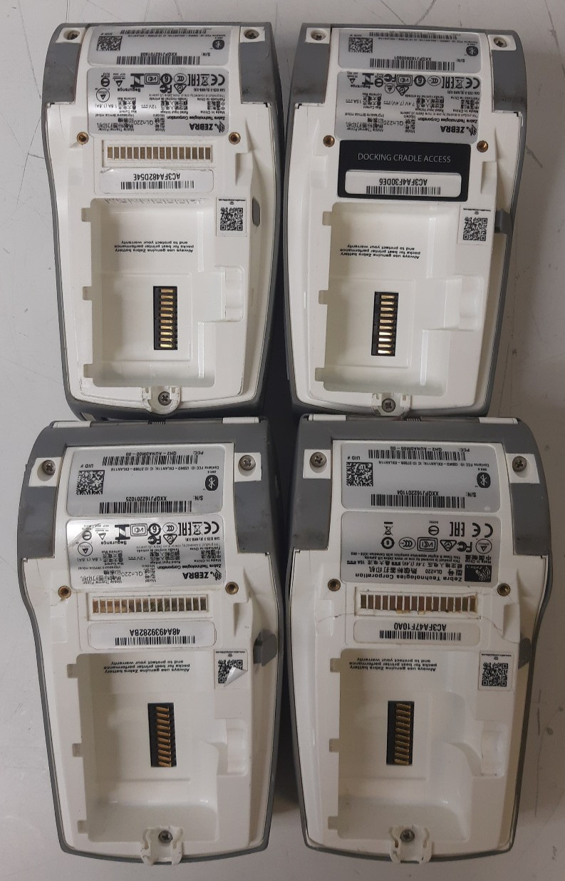 4 Lot Zebra QLn220 Mobile Bluetooth Label Printer Tested NO BATTERY/POWER CORD
