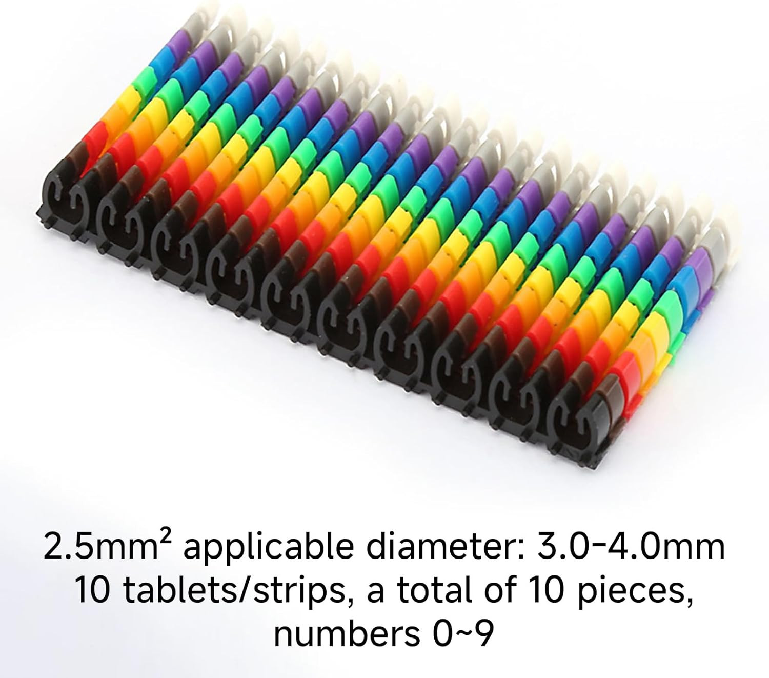 Wire Number Labels, 0.2 X 0.1In Colorful Wire Number Tube Cable Marker, Digital
