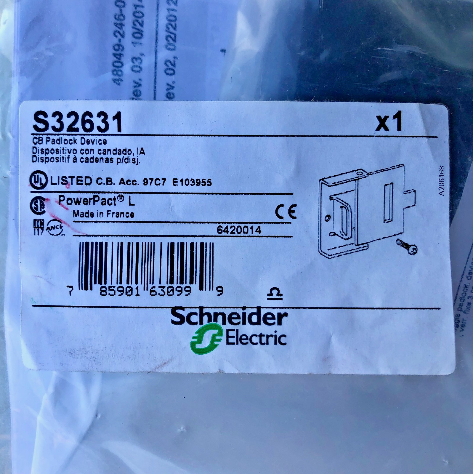 Schneider Electric S32631 Padlock Kit LOTO Lockout Tagout OSHA Compliant Set New