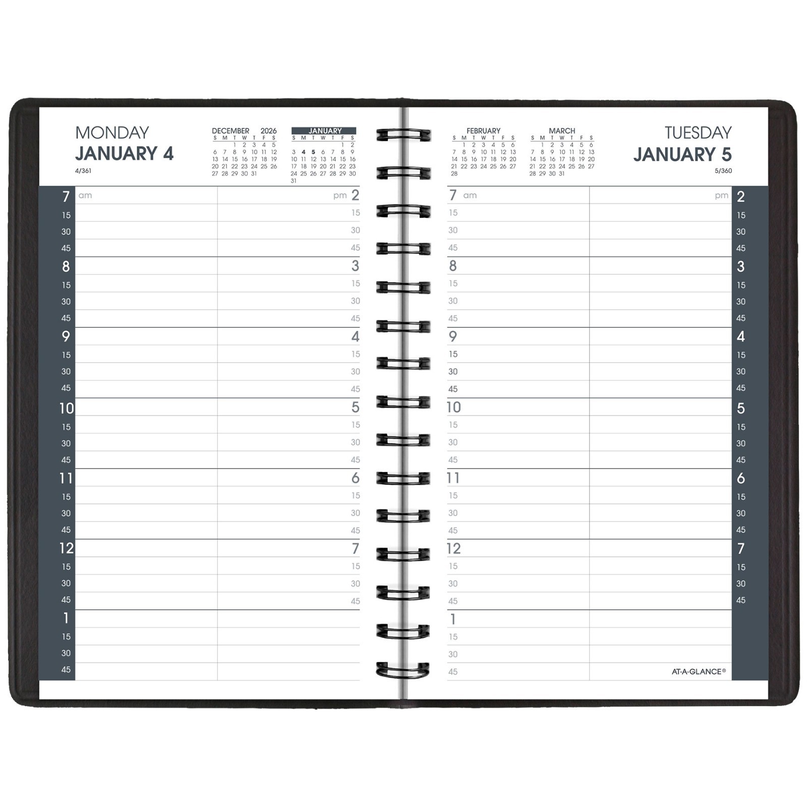2026 At-A-Glance 70-800-05 Daily Appointment Book, 5 x 8″