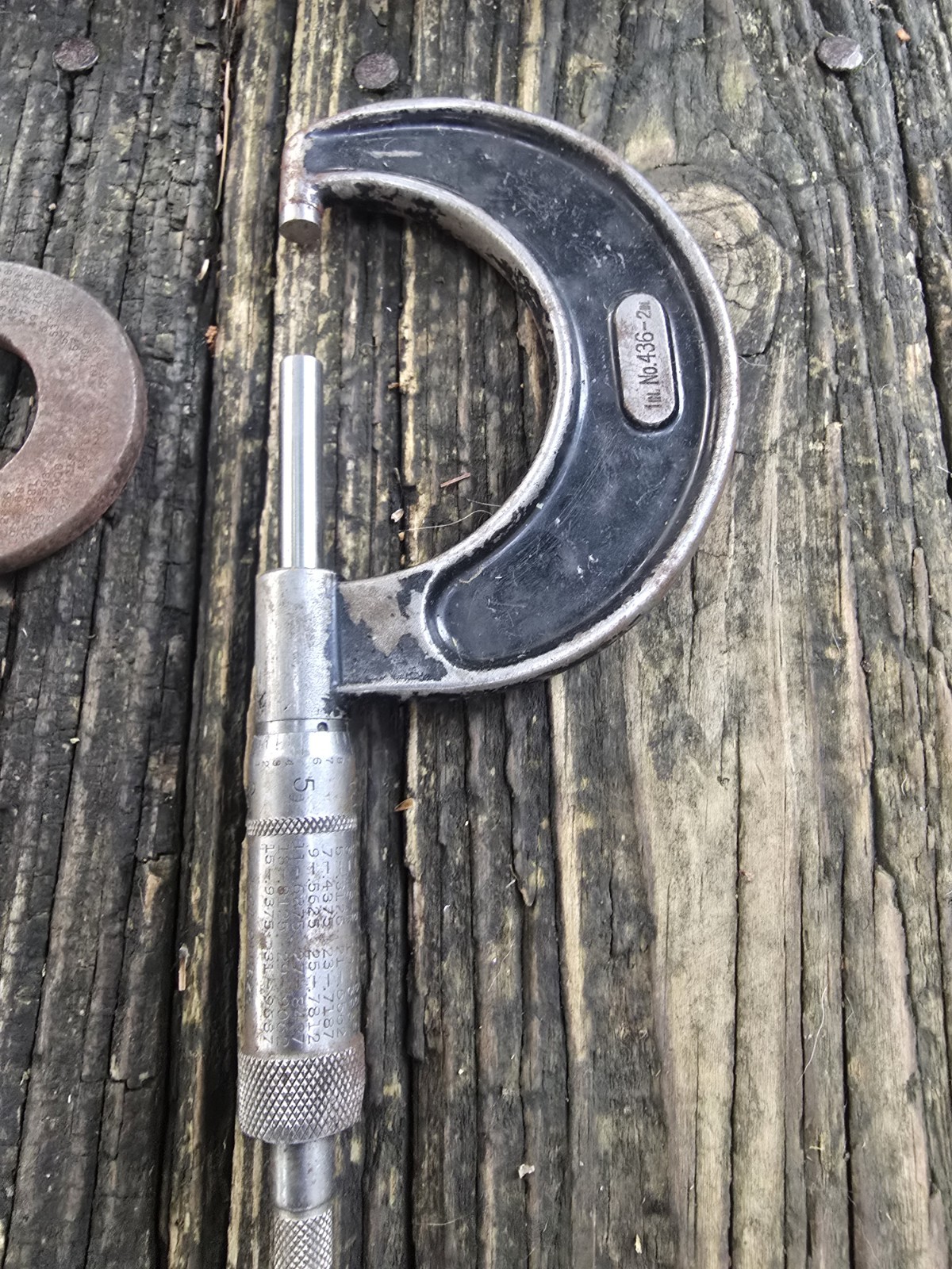 Vintage L.S. Starrett Co. No. 436 + 201 Outside Micrometer Original Wooden Box