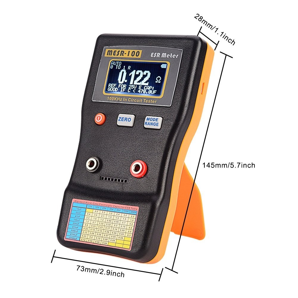 New MESR-100 V2 ESR Meter Capacitor Tester 0.01–100Ω Low Ohm Circuit Tester