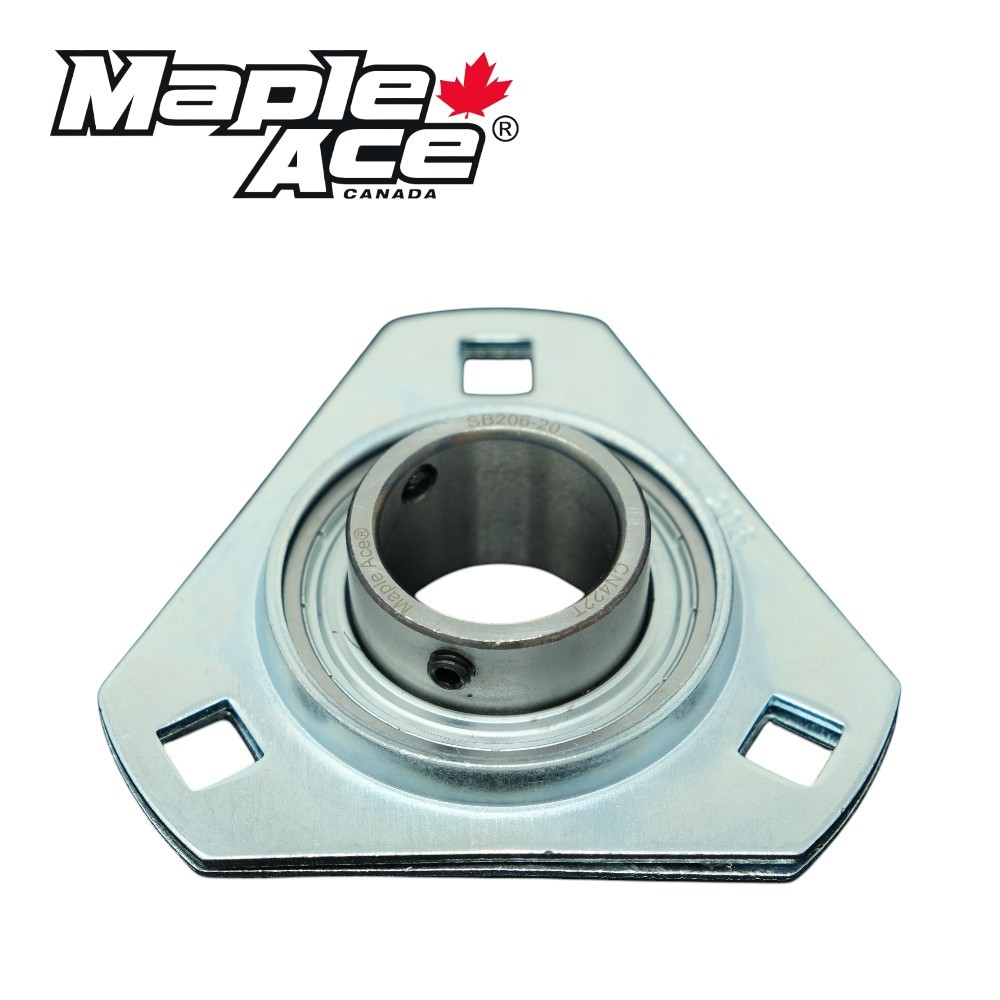 SBPFT204-12 Pressed Steel Housing Triangle Flanged 3-Bolt w/ Insert Bearing 3/4″